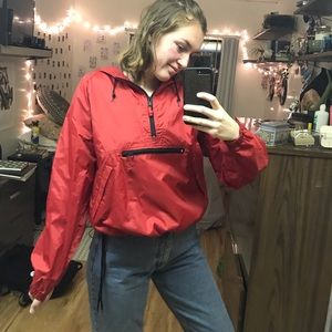 red gap windbreaker raincoat size medium